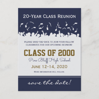 Cap & Gown Class Reunion Save-the-Date Postcard
