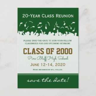 Cap & Gown Class Reunion Save-the-Date Postcard