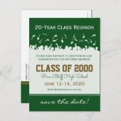 Cap & Gown Class Reunion Save-the-Date Postcard (Front/Back)