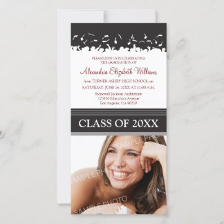 Cap & Gown Graduation Announcement (black)