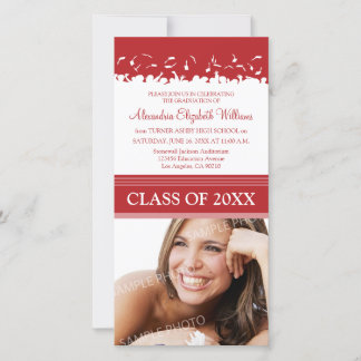 Cap & Gown Graduation Announcement (red)