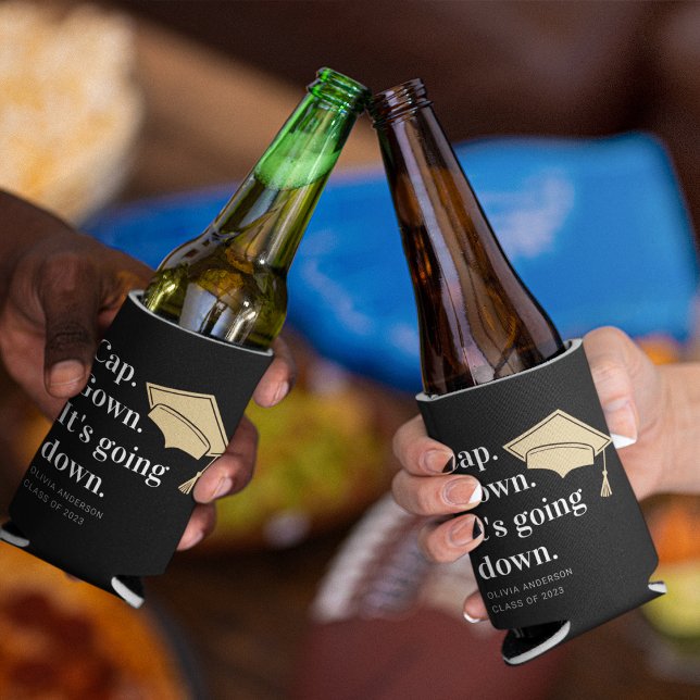 Cap Gown It's Going Down Graduation Party Can Cooler (Creator Uploaded)