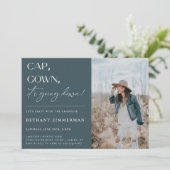 Cap Gown It's Going Down Graduation Party Invitation (Standing Front)