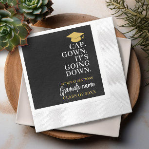 Cap Gown It's Going Down - Name Modern Graduation Napkins