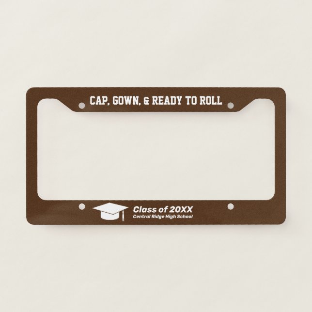 Cap Gown Ready Grad Plate - Custom Quote Frame (Front)