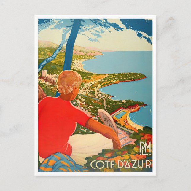 Cap Martin Roquebrune France vintage travel Postcard (Front)