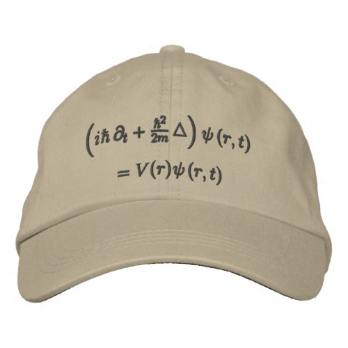 Cap Schrodinger wave equation charcoal thread Embroidered Baseball Hat