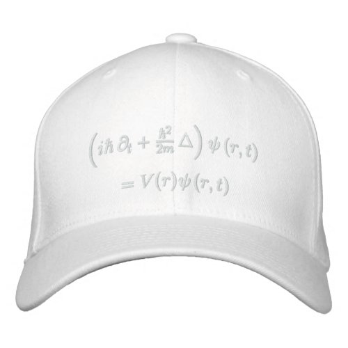 Cap Schrodinger wave equation white thread Embroidered Baseball Hat