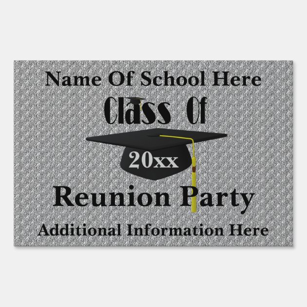 Cap Tassel School Reunion Party Yard Sign