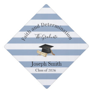 Cap Topper Graduation Hat Blue Stripe Class 2026