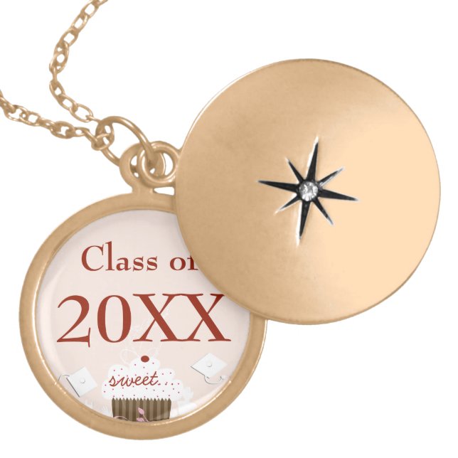 Cap Tossing Crowd-Graduation Class of 2011 Gold Plated Necklace (Front)