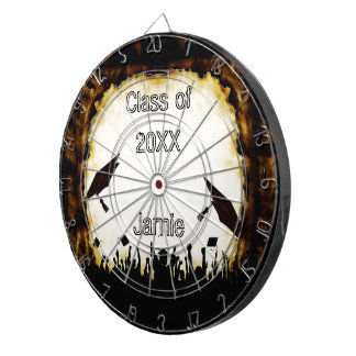 Cap Tossing Crowd Sheep Skin Graduation Class of Dartboard With Darts