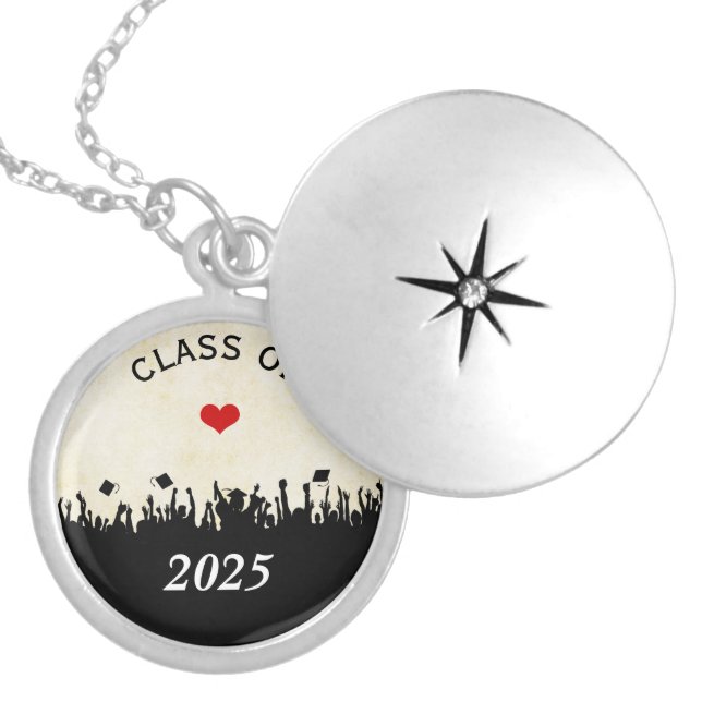 Cap Tossing Crown-Graduation Class of 2011 Silver Plated Necklace (Front)