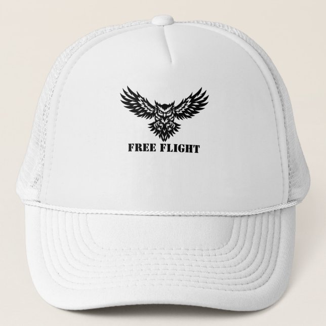 Cap with a print of an owl in flight (Front)