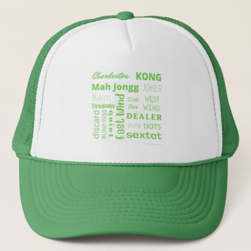Cap with American Mah Jongg in green 