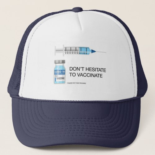 Cap with Covid 19 vaccination message