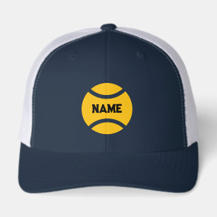 Cap with tennis ball logo. Custom sports hats
