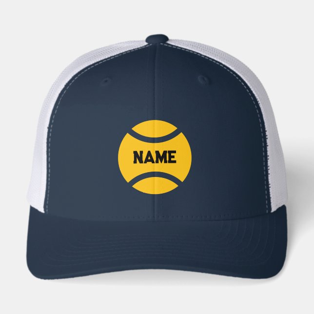 Cap with tennis ball logo. Custom sports hats (Front)
