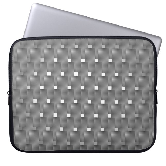 Capa de Laptop, quadrados brancos e placas cinza Laptop Sleeve (Front)