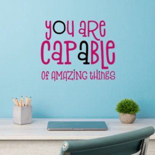 Capable Of Amazing Things Motivational Quote Wall Decal