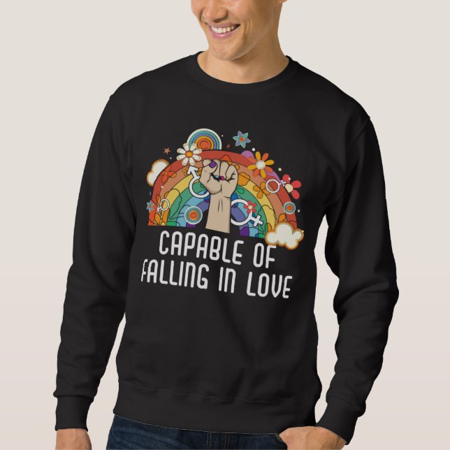 Capable Of Falling In Love Bisexual Pride Bisexual Sweatshirt (Front)