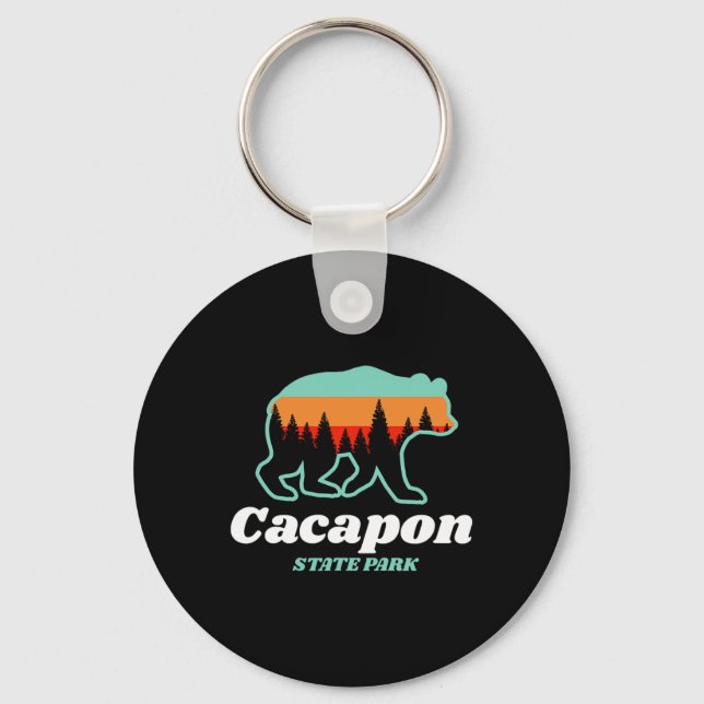 Capacon State Park West Virginia Bear Summer  Keychain (Front)