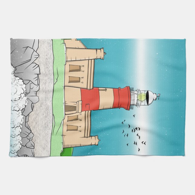 Cape Agulhas Lighthouse Kitchen Towel (Horizontal)