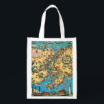 Cape Ann Gloucester Reusable Gift Bag<br><div class="desc">A colorful vintage map of Cape Ann Gloucester repurposed on a REUSABLE gift / tote / grocery bag.</div>