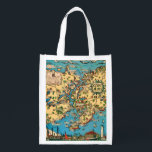 Cape Ann Gloucester Reusable Gift Bag<br><div class="desc">A colorful vintage map of Cape Ann Gloucester repurposed on a REUSABLE gift / tote / grocery bag.</div>