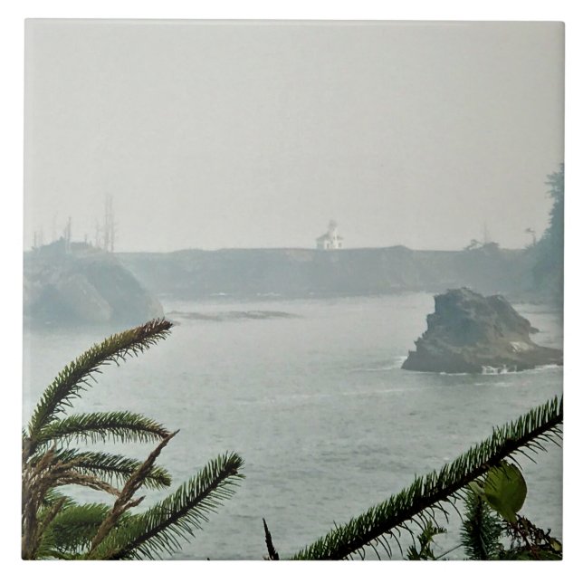 Cape Arago Lighthouse, OR Ceramic Tile (Front)