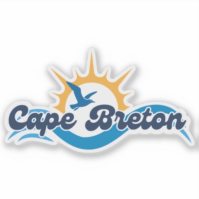 Cape Breton Gull & Wave Vinyl Sticker (Front)