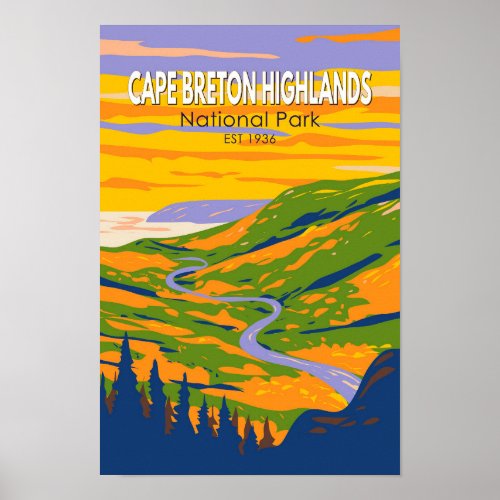Cape Breton Highlands National Park Canada Travel Poster