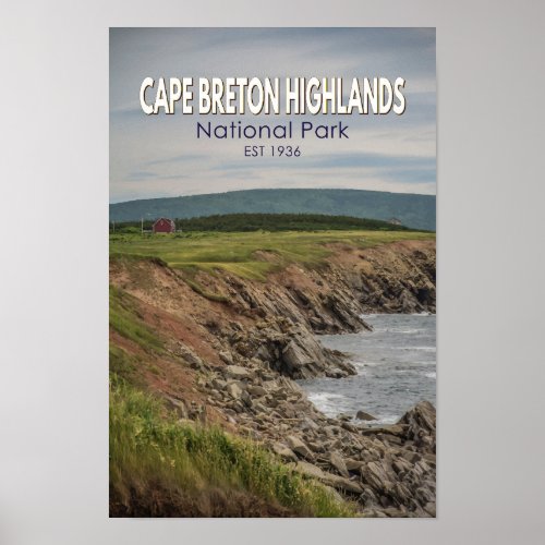 Cape Breton Highlands National Park Canada Vintage Poster