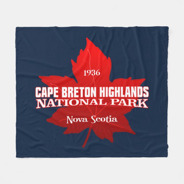 Cape Breton Highlands NP (maple leaf) Fleece Blanket (Front (Horizontal))