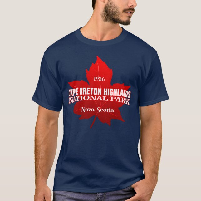 Cape Breton Highlands NP (maple leaf) T-Shirt (Front)