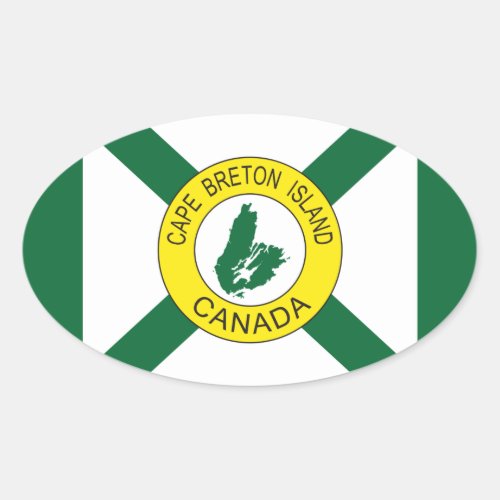 Cape Breton Island Flag unofficial Nova Scotia Oval Sticker