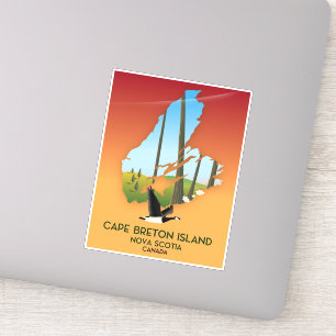 Cape Breton Island nova Scotia Canada map Sticker