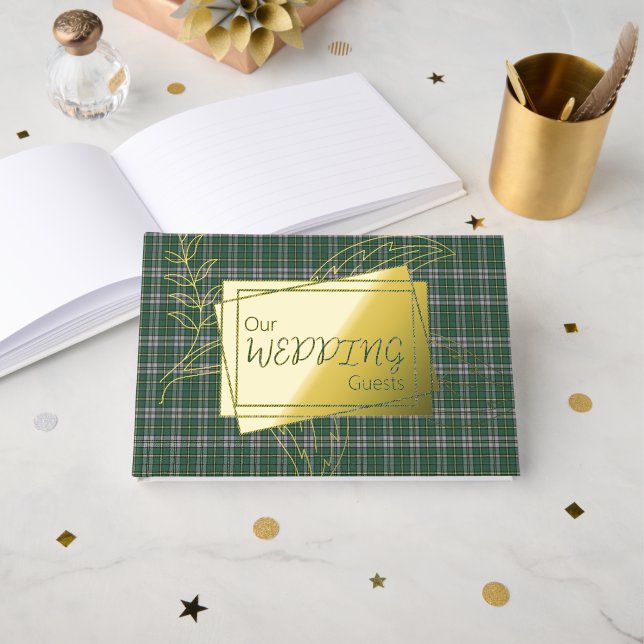 Cape Breton Island Provincial Tartan Foil Guest Book (Front Open)
