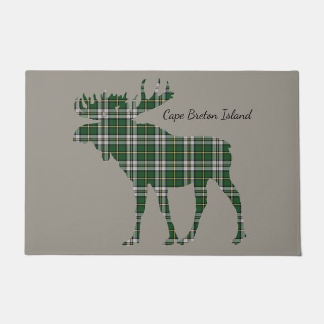 Cape Breton moose tartan welcome mat (Front)