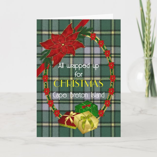 Cape Breton Original Provincial Tartan Holiday Card (Front)