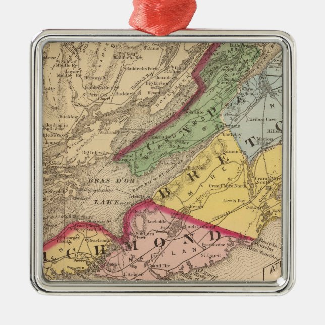 Cape Breton, Richmond counties, NS Metal Ornament (Front)