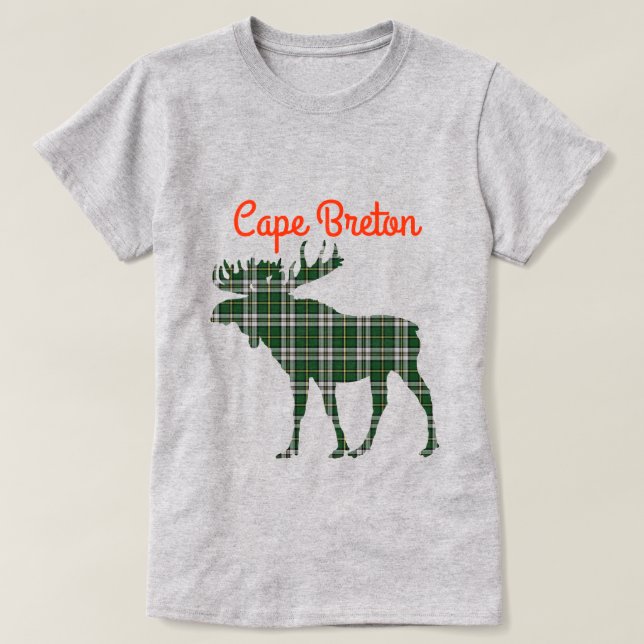 Cape Breton shirt moose tartan pink (Design Front)