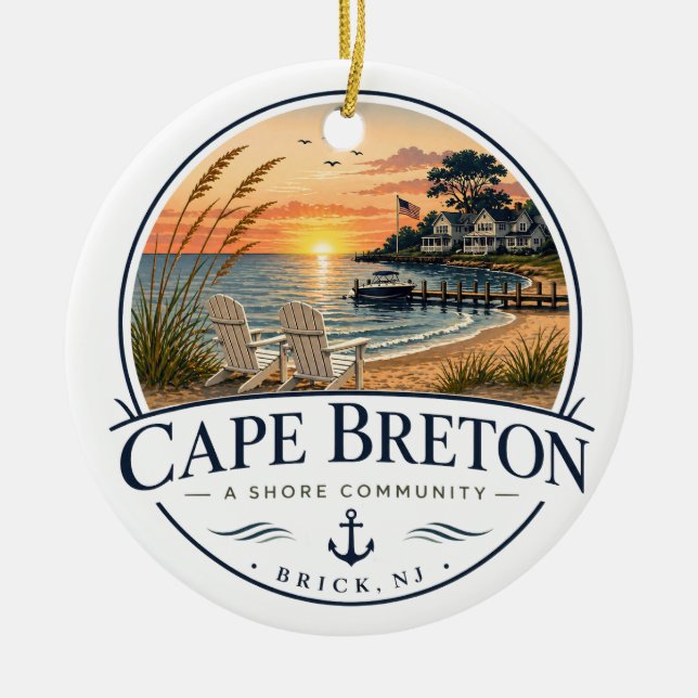 Cape Breton Shore Community Ceramic Ornament (Front)