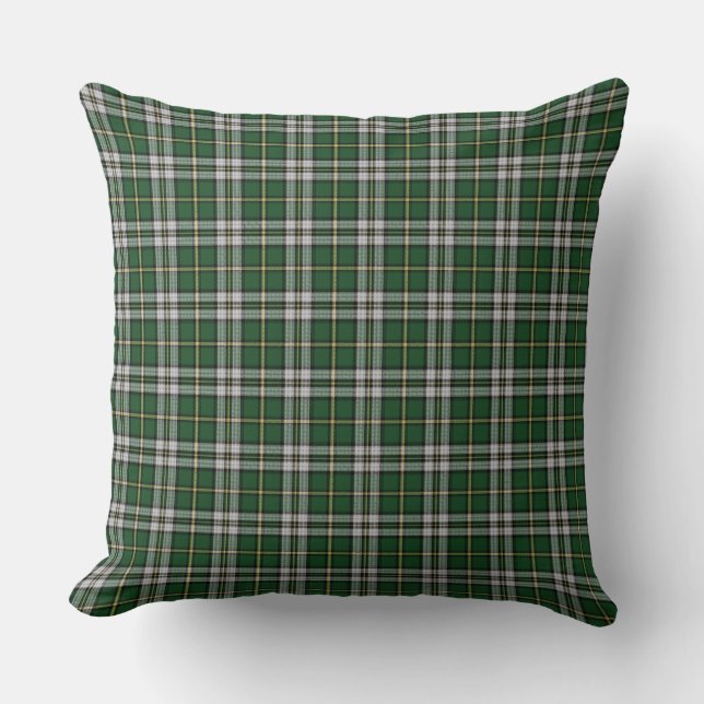 Cape Breton Tartan Custom green Plaid Throw Pillow (Front)