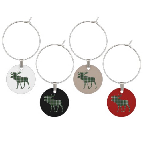 Cape Breton Tartan Wine Charms moose