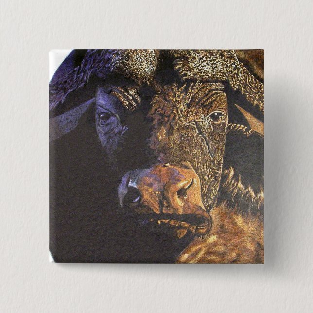 Cape Buffalo Button (Front)