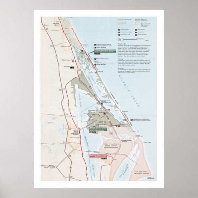 Cape Canaveral FL Map (2012) The Space Coast Atlas Poster (Front)