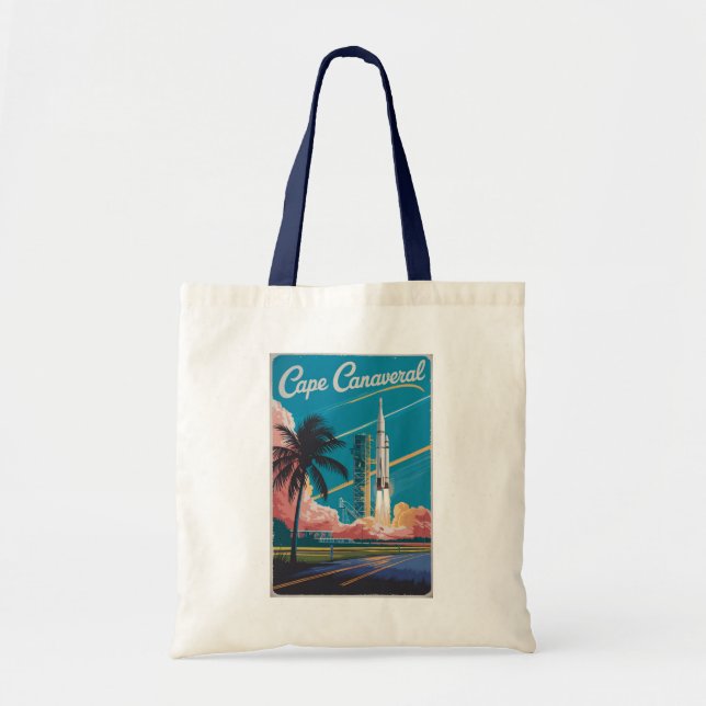 Cape Canaveral Florida Illustration Travel Art Tote Bag (Front)