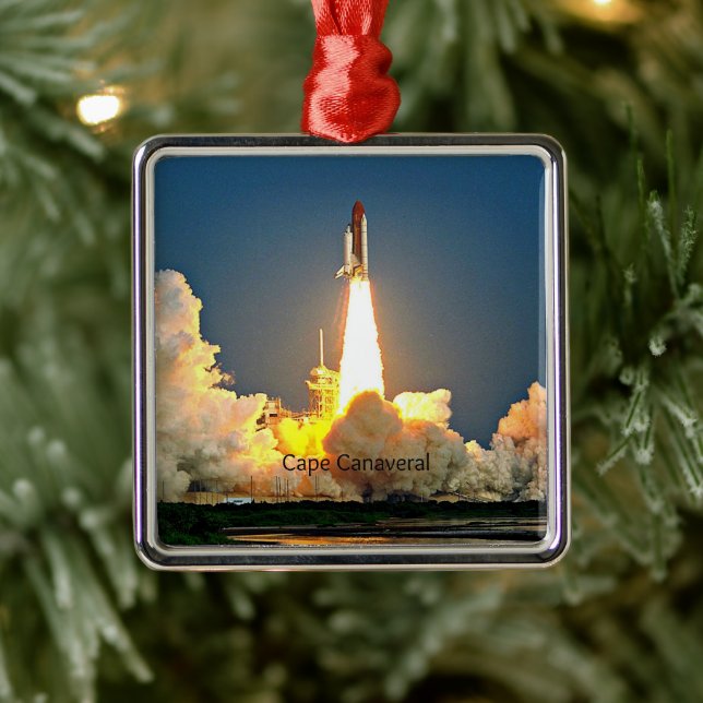 Cape Canaveral Florida Launch Pad Metal Ornament (Tree)