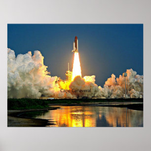 Cape Canaveral Launch Pad Labeled Poster